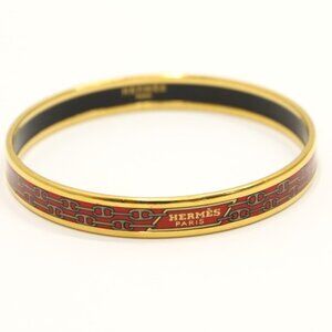 Hermes Gold Plated Chaine d'Ancre Email PM Enamel Bracelet 9"